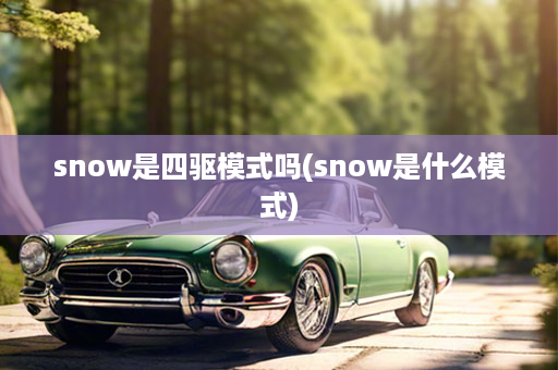 snow是四驱模式吗(snow是什么模式)