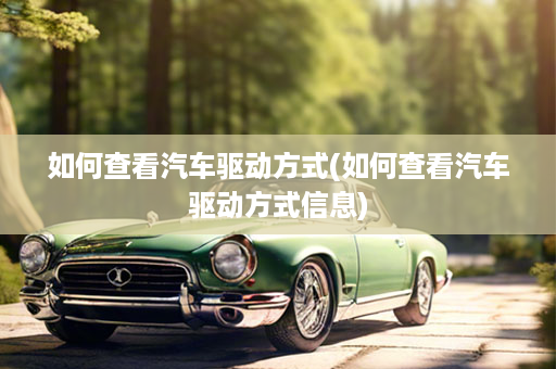 如何查看汽车驱动方式(如何查看汽车驱动方式信息)